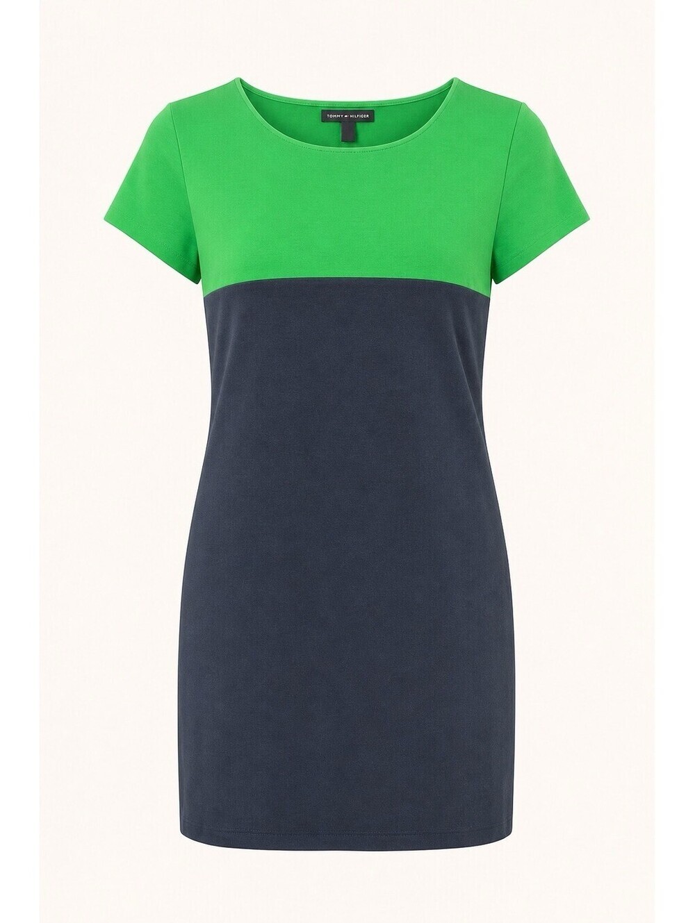Tommy Hilfiger Straight Shift Dress Women's Green Blue Colorblock Cap Sleeve L